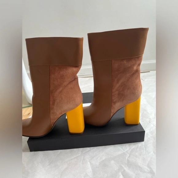 Marina Rinaldi Women's Leibniz Block Heel Suede Ankle Boots Leather Sz 40 US 10 - Picture 5 of 9